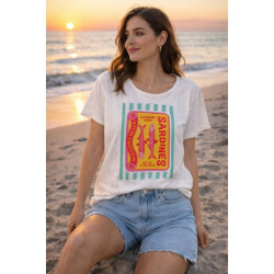 T-SHIRT COTON IMPRIME SARDINES