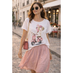 T-SHIRT IMPRIME SCOOTER VINTAGE